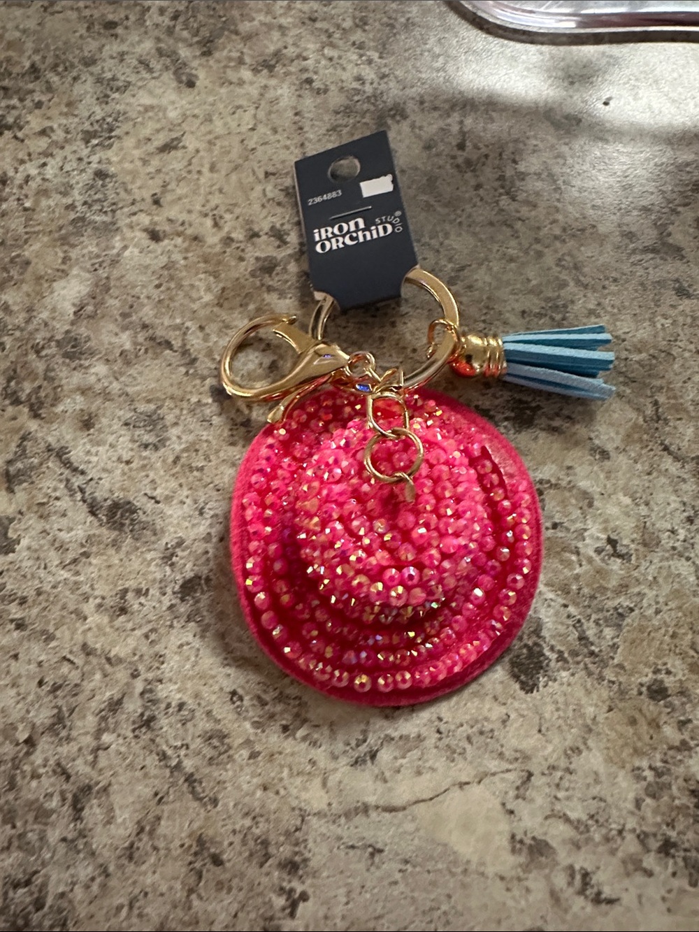 Pink Sequin Hat Keychain & Card Holder